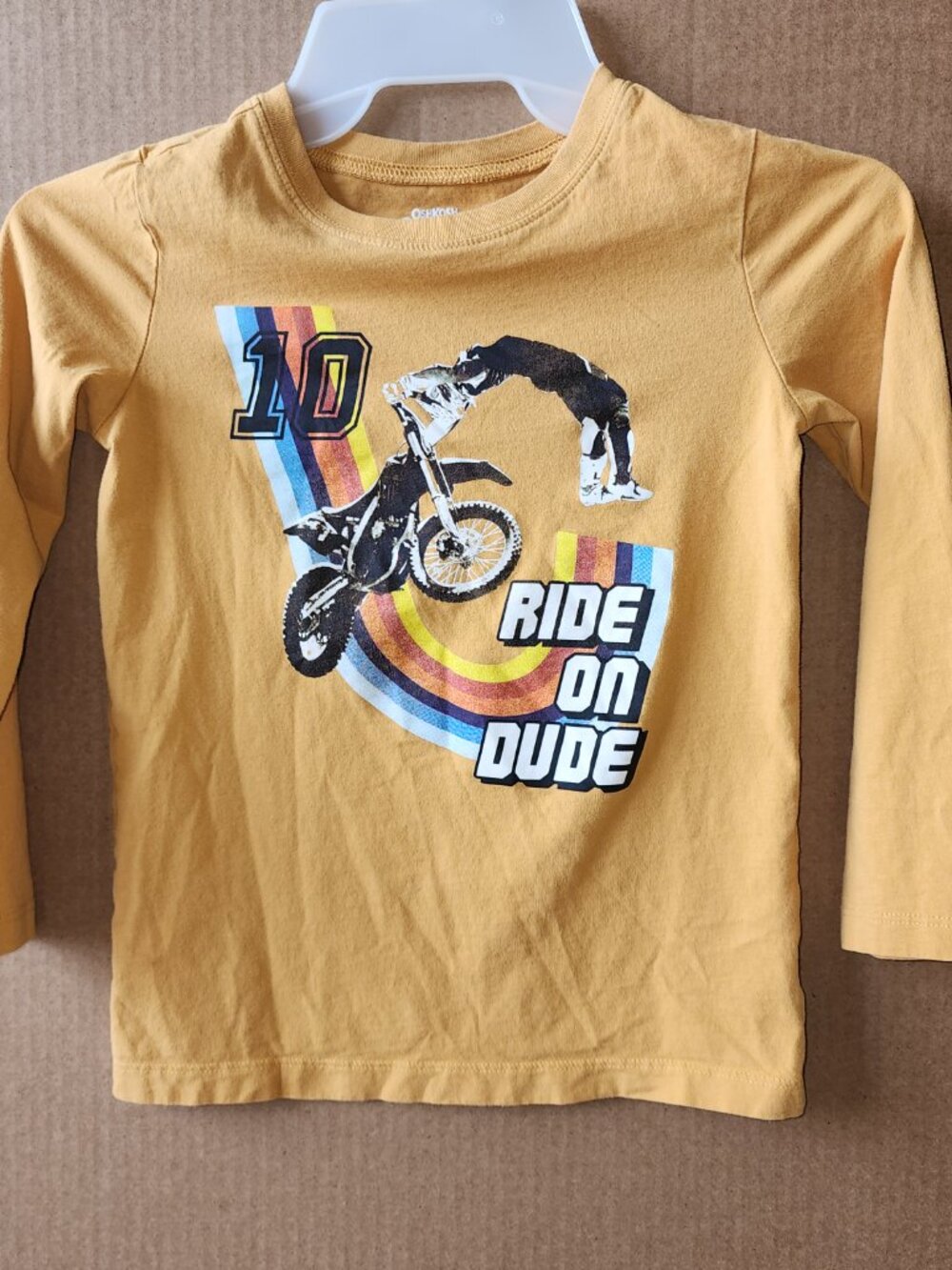 OshKosh B'gosh Originals Long Sleeve "Ride On Dude" Moto Graphic Tee Size 7 - Picture 10 of 10